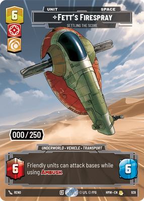 Fett's Firespray (Homeworlds) — Star Wars: Unlimited card
