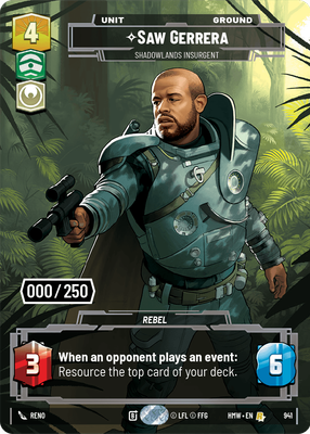 Saw Gerrera (Homeworlds) — Star Wars: Unlimited card