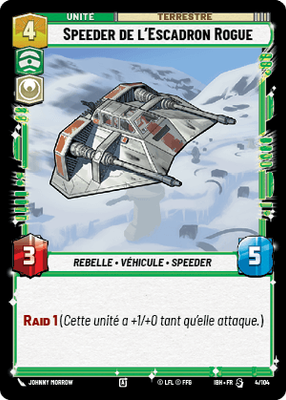 Speeder de l'Escadron Rogue - carte Star Wars Unlimited