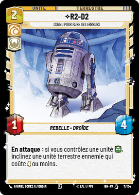 R2-D2 - carte Star Wars Unlimited