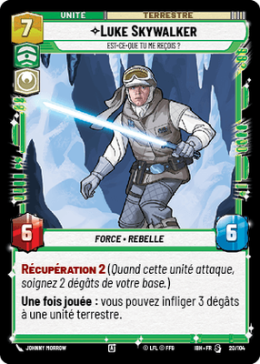Luke Skywalker - carte Star Wars Unlimited