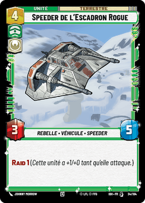Speeder de l'Escadron Rogue - carte Star Wars Unlimited