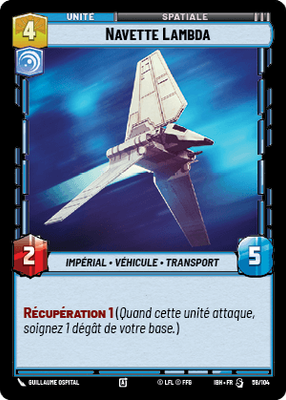 Navette Lambda - carte Star Wars Unlimited