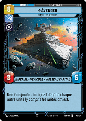 Avenger - carte Star Wars Unlimited