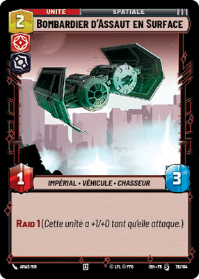 Bombardier d'Assaut en Surface - carte Star Wars Unlimited