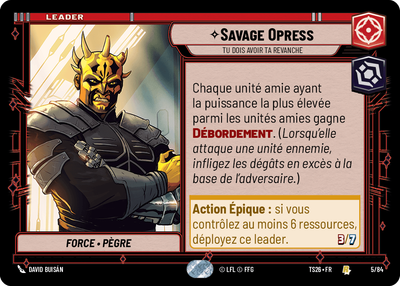Savage Opress - carte Star Wars Unlimited