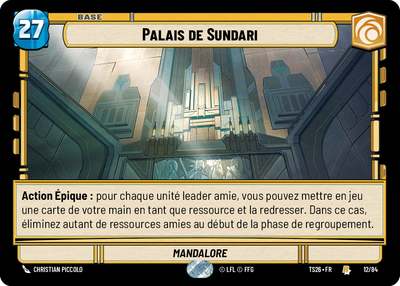 Palais de Sundari - carte Star Wars Unlimited