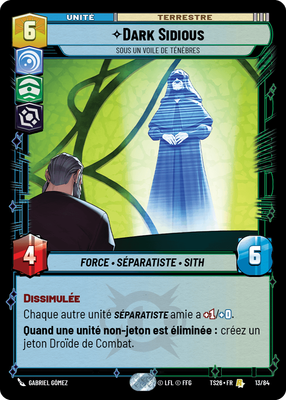 Dark Sidious - carte Star Wars Unlimited