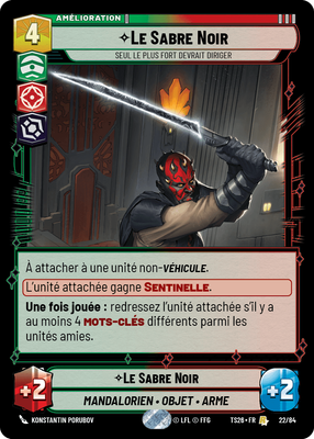 Le Sabre Noir - carte Star Wars Unlimited