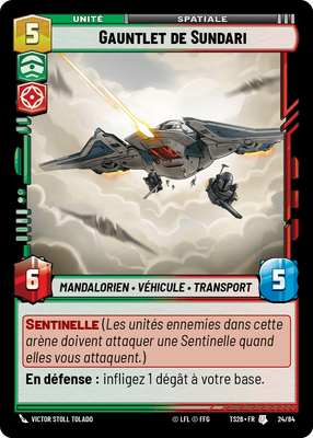 Gauntlet de Sundari - carte Star Wars Unlimited