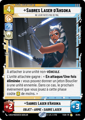 Sabres Laser d'Ahsoka - carte Star Wars Unlimited