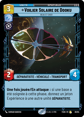 Voilier Solaire de Dooku - carte Star Wars Unlimited