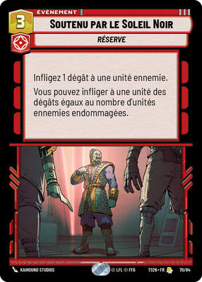Soutenu par le Soleil Noir - carte Star Wars Unlimited